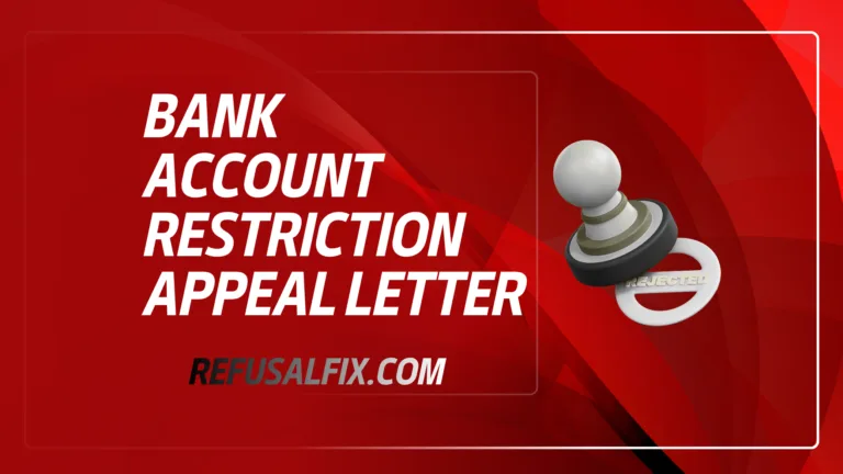 A person holding a pen and a letter concerning a bank account restriction appeal.
