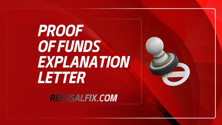 Proof of Funds Explanation Letter document with financial details for visa application.