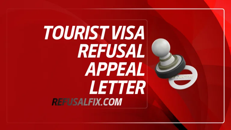 A close-up of a document titled 'Tourist Visa Refusal Appeal Letter' with a red pen.