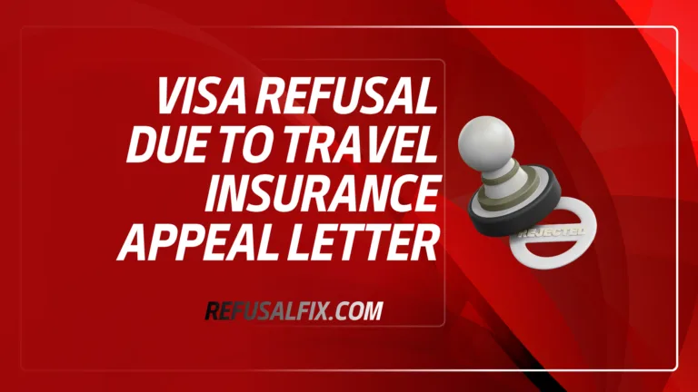 A person reviewing a formal visa refusal appeal letter regarding travel insurance issues.