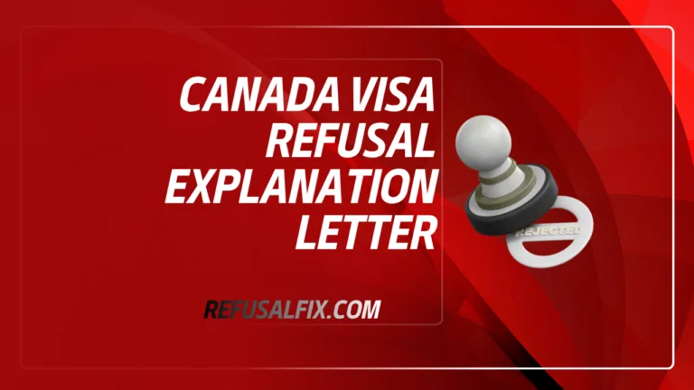 A close-up of a Canada visa refusal explanation letter with a pawn chess piece nearby.