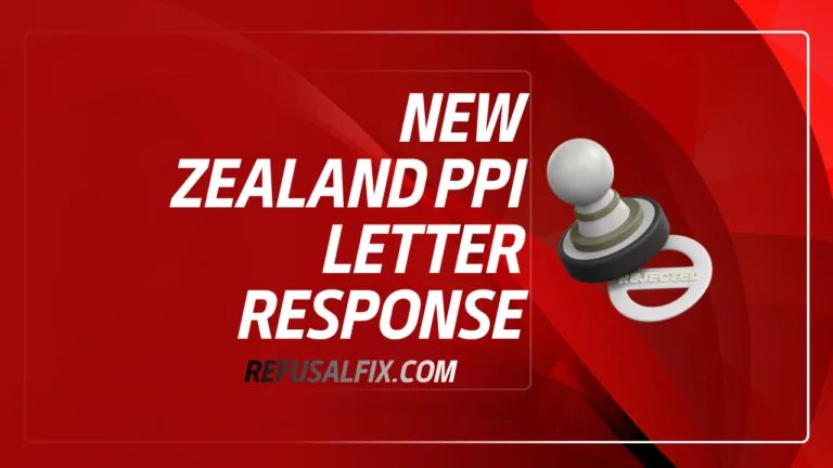 A sample letter response for New Zealand PPI claim with stamped seal and official look.